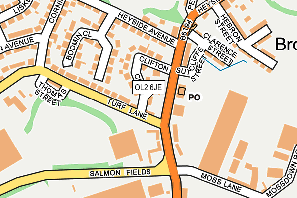 OL2 6JE map - OS OpenMap – Local (Ordnance Survey)