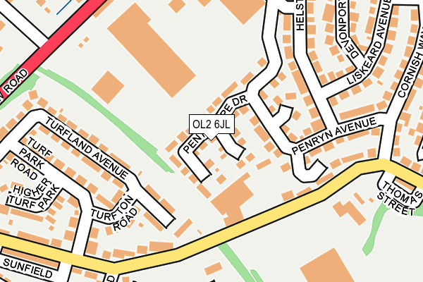 OL2 6JL map - OS OpenMap – Local (Ordnance Survey)