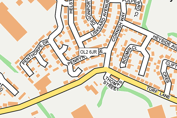 OL2 6JR map - OS OpenMap – Local (Ordnance Survey)