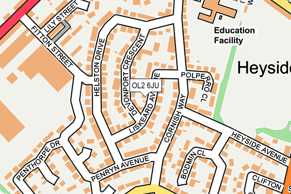 OL2 6JU map - OS OpenMap – Local (Ordnance Survey)