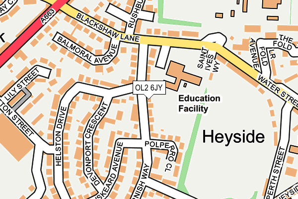 OL2 6JY map - OS OpenMap – Local (Ordnance Survey)