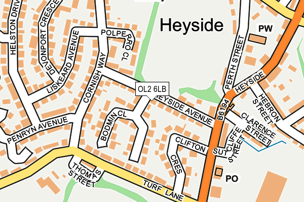 OL2 6LB map - OS OpenMap – Local (Ordnance Survey)