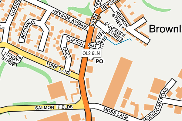OL2 6LN map - OS OpenMap – Local (Ordnance Survey)