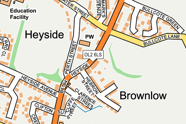 OL2 6LS map - OS OpenMap – Local (Ordnance Survey)