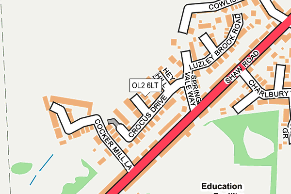 OL2 6LT map - OS OpenMap – Local (Ordnance Survey)