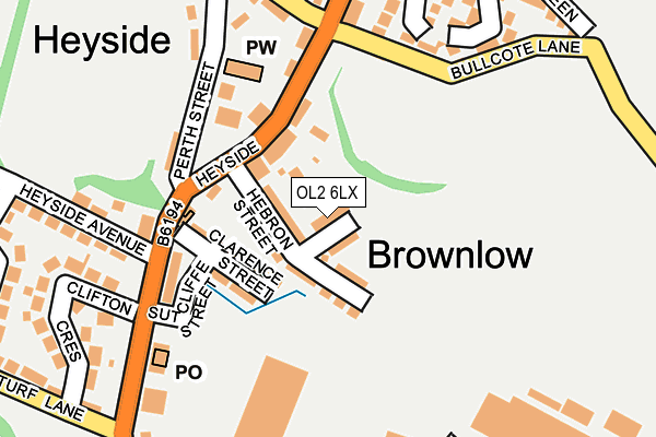 OL2 6LX map - OS OpenMap – Local (Ordnance Survey)