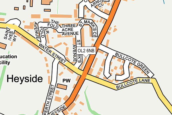 OL2 6NB map - OS OpenMap – Local (Ordnance Survey)