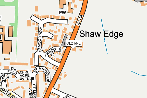 OL2 6NE map - OS OpenMap – Local (Ordnance Survey)