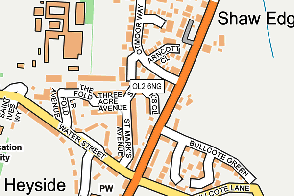 OL2 6NG map - OS OpenMap – Local (Ordnance Survey)