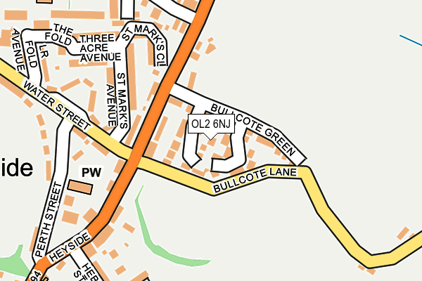 OL2 6NJ map - OS OpenMap – Local (Ordnance Survey)