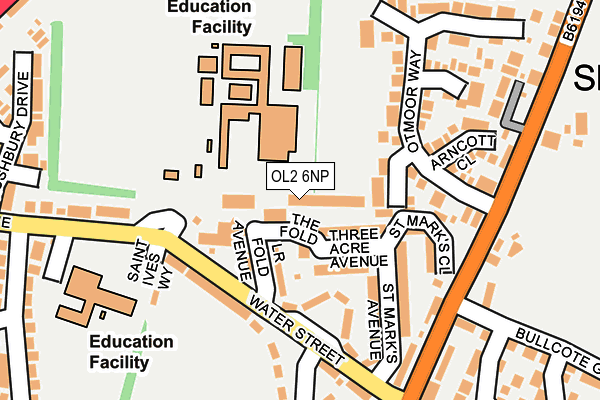OL2 6NP map - OS OpenMap – Local (Ordnance Survey)
