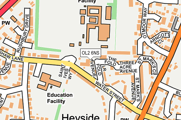 OL2 6NS map - OS OpenMap – Local (Ordnance Survey)