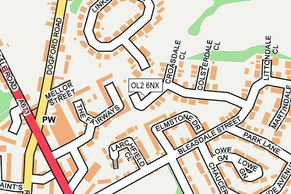 OL2 6NX map - OS OpenMap – Local (Ordnance Survey)