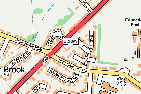 OL2 6PA map - OS OpenMap – Local (Ordnance Survey)