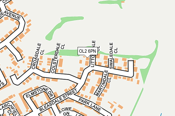 OL2 6PN map - OS OpenMap – Local (Ordnance Survey)