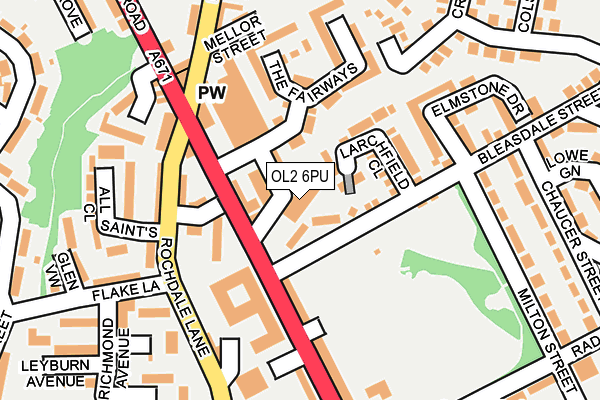 OL2 6PU map - OS OpenMap – Local (Ordnance Survey)