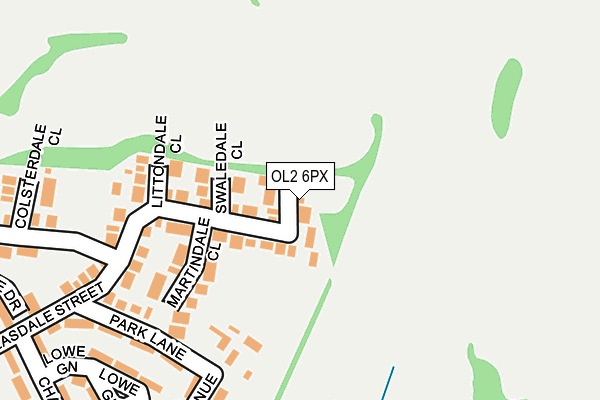 OL2 6PX map - OS OpenMap – Local (Ordnance Survey)