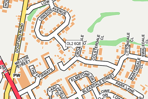 OL2 6QE map - OS OpenMap – Local (Ordnance Survey)