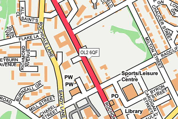 OL2 6QF map - OS OpenMap – Local (Ordnance Survey)