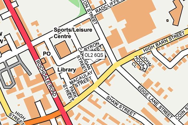 OL2 6QS map - OS OpenMap – Local (Ordnance Survey)