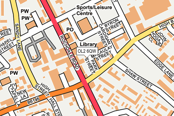 OL2 6QW map - OS OpenMap – Local (Ordnance Survey)