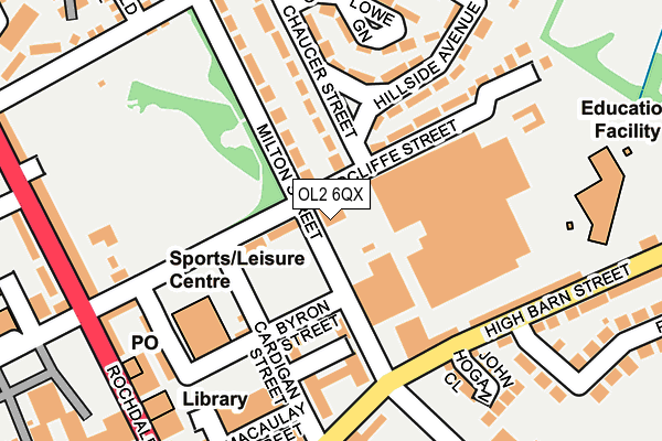 OL2 6QX map - OS OpenMap – Local (Ordnance Survey)