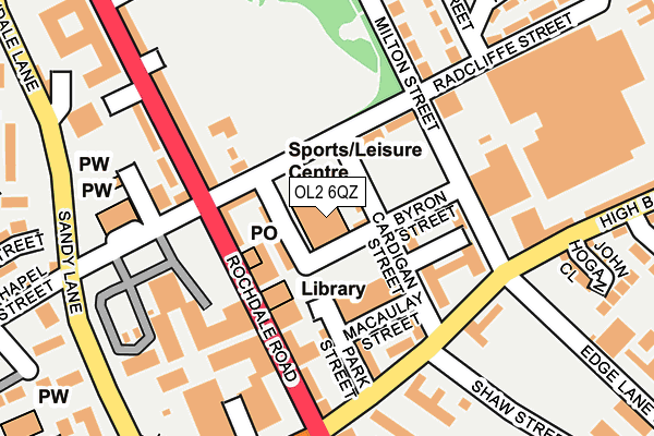 OL2 6QZ map - OS OpenMap – Local (Ordnance Survey)