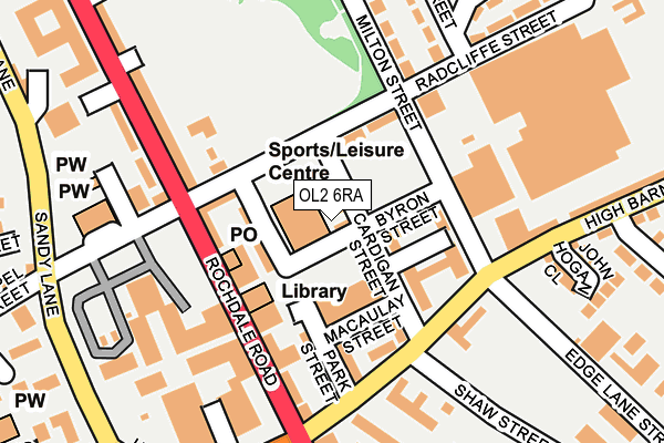 OL2 6RA map - OS OpenMap – Local (Ordnance Survey)