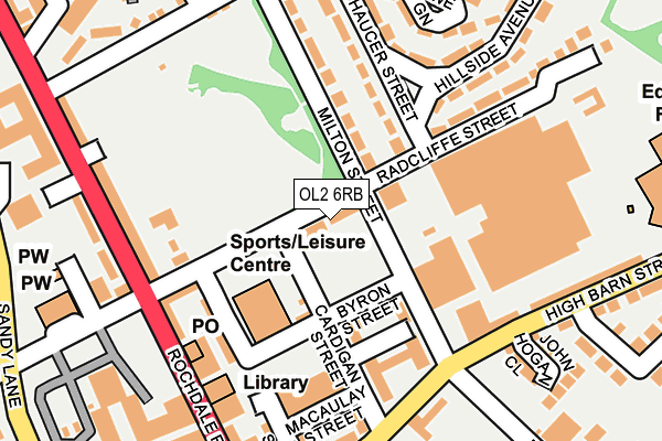 OL2 6RB map - OS OpenMap – Local (Ordnance Survey)