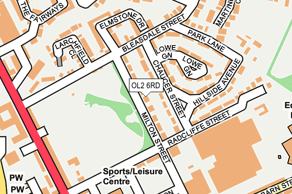 OL2 6RD map - OS OpenMap – Local (Ordnance Survey)