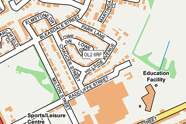 OL2 6RF map - OS OpenMap – Local (Ordnance Survey)