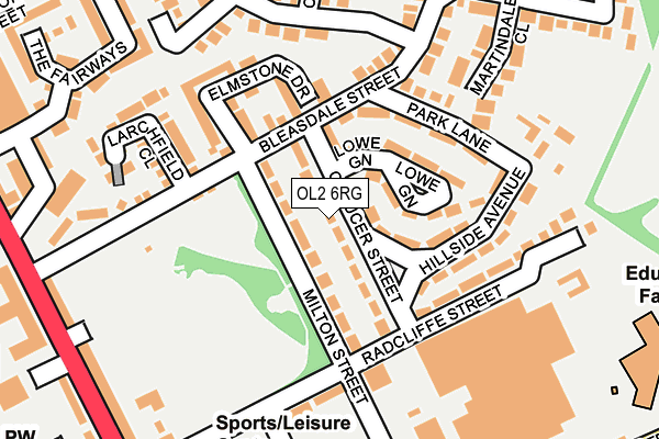 OL2 6RG map - OS OpenMap – Local (Ordnance Survey)