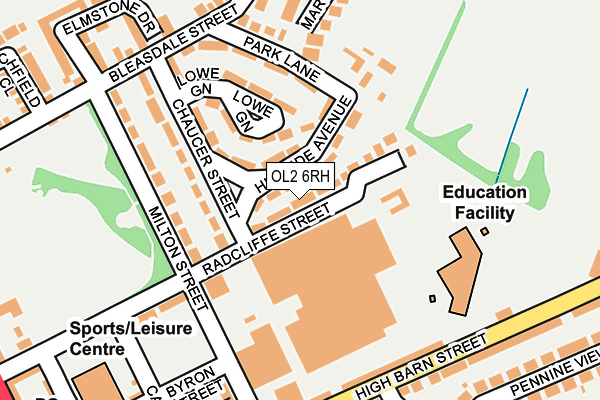 OL2 6RH map - OS OpenMap – Local (Ordnance Survey)