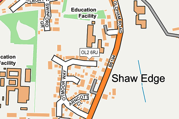 OL2 6RJ map - OS OpenMap – Local (Ordnance Survey)