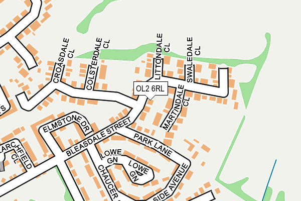 OL2 6RL map - OS OpenMap – Local (Ordnance Survey)