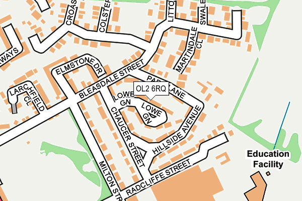 OL2 6RQ map - OS OpenMap – Local (Ordnance Survey)