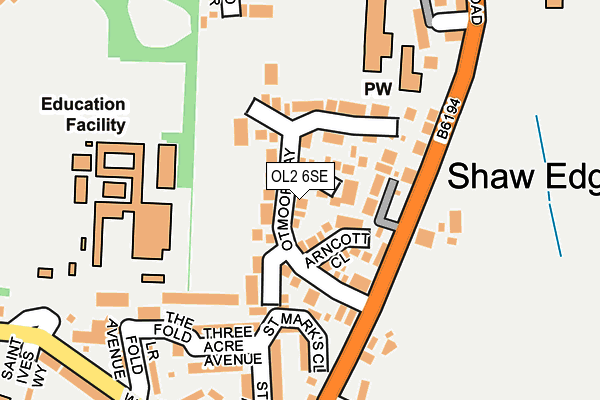 OL2 6SE map - OS OpenMap – Local (Ordnance Survey)