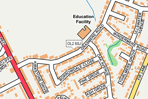 OL2 6SJ map - OS OpenMap – Local (Ordnance Survey)