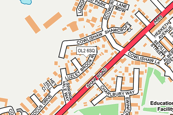 OL2 6SQ map - OS OpenMap – Local (Ordnance Survey)