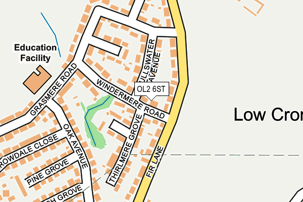 OL2 6ST map - OS OpenMap – Local (Ordnance Survey)