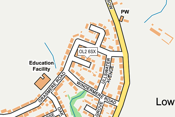 OL2 6SX map - OS OpenMap – Local (Ordnance Survey)