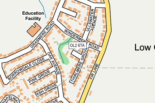 OL2 6TA map - OS OpenMap – Local (Ordnance Survey)
