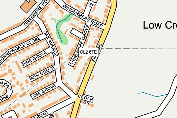 OL2 6TE map - OS OpenMap – Local (Ordnance Survey)