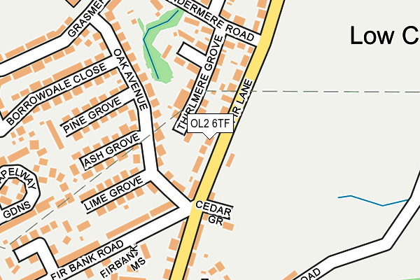 OL2 6TF map - OS OpenMap – Local (Ordnance Survey)