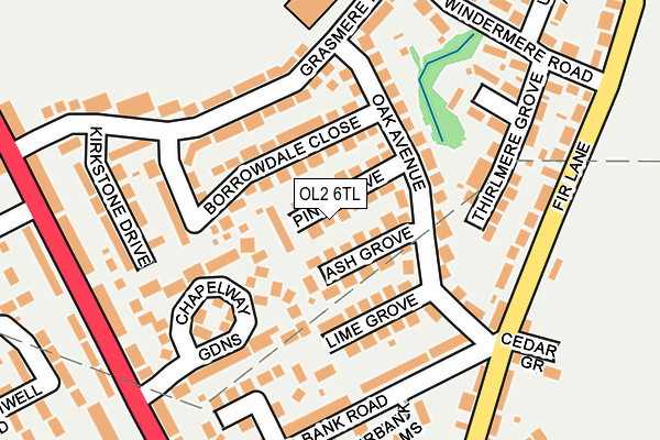 OL2 6TL map - OS OpenMap – Local (Ordnance Survey)