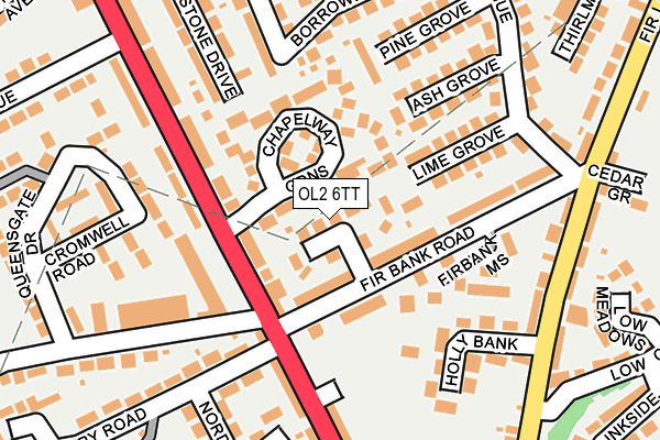 OL2 6TT map - OS OpenMap – Local (Ordnance Survey)