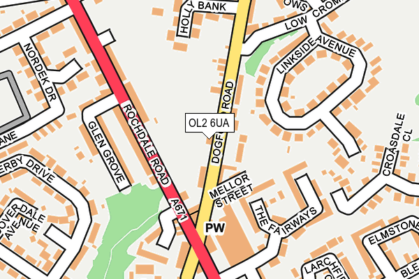 OL2 6UA map - OS OpenMap – Local (Ordnance Survey)