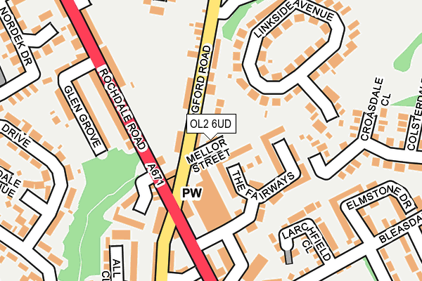OL2 6UD map - OS OpenMap – Local (Ordnance Survey)