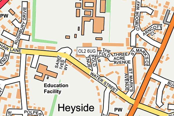 OL2 6UG map - OS OpenMap – Local (Ordnance Survey)