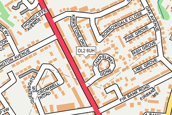 OL2 6UH map - OS OpenMap – Local (Ordnance Survey)